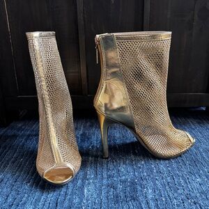 Gold Mesh Ankle Boot/Stilettos